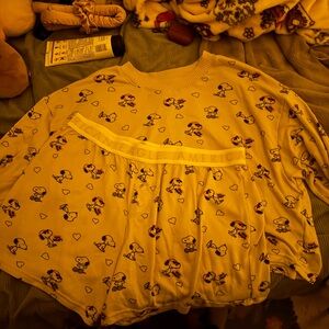 american eagle snoopy pj set